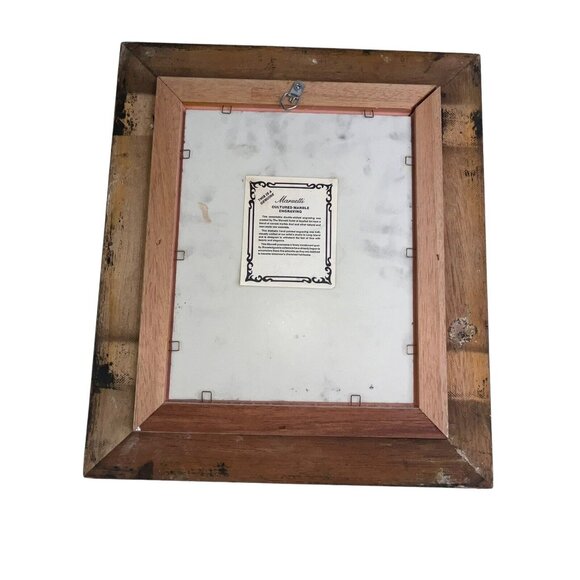 Ornate Framed Hand Painted MARVETTI Engraving Guild Signed Apple Picking Vtg - Picture 6 of 9